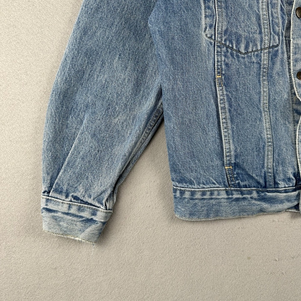 Vtg Guess Denim Trucker Jacket Men's Small Blue Denim Georges Marciano - Picture 8 of 16